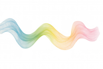 Vibrant abstract wave sweeping across transparent backdrop, blending gradient colors with fluid, contemporary visual movement