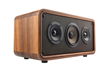 Retro style wooden wireless speaker with dual drivers for stunning sound quality and stereo effect
