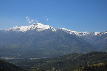 Monte d'Oro enneigé dans le Cortenais en Haute-Corse