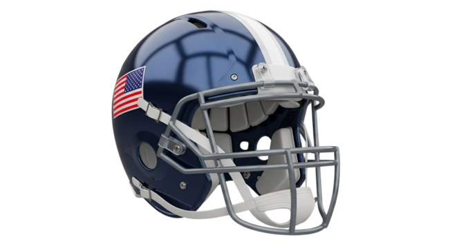 American Football Helmet, isolated on transparent background


