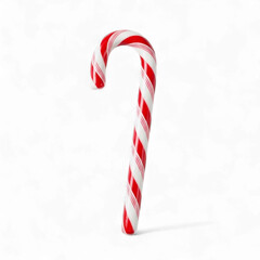 Obraz premium Classic red and white striped candy cane isolated on transparent background