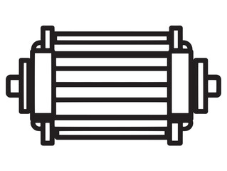 Modern Industrial Pneumatic Cylinder Icon in Clean Stylish Minimal Vector Illustration