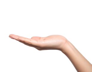 Firefly_ Empty woman hand holding. Isolated on transparent background. PNG  