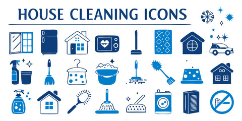 House cleaning equipments icon vectors illustration 
