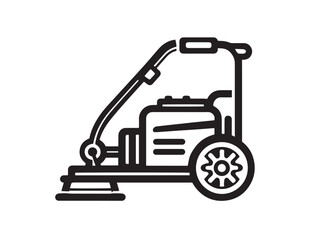 Powerful High Pressure Washer Icon in Clean Sleek Minimal Vector Illustration