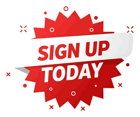 Sign Up Now Starburst Banner - Vector Illustration