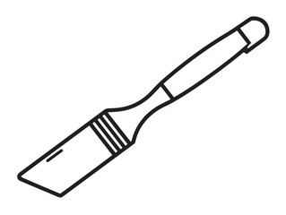 Practical Putty Knife Tool Icon in Simple Modern Vector Line Design