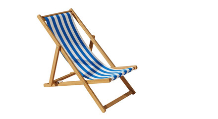 Striped beach chair basks in sunshine