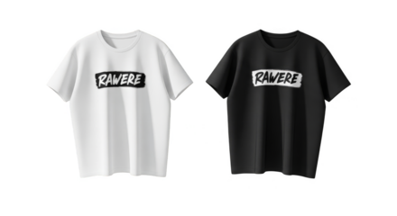 Two tshirts with printed word black background