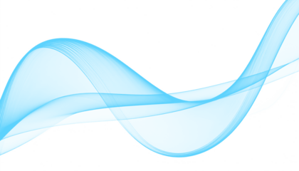 Abstract blue smoke curling into a gentle wave, captured in high-resolution PNG format with transparent background, ideal for design, digital art, and creative projects requiring ethereal smoke elemen