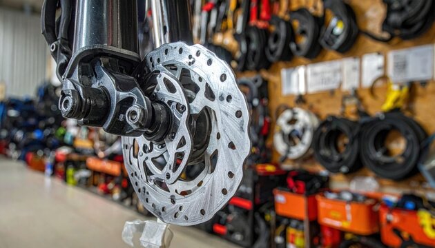 Bicycle Disc Brake Rotor and Fork with Storage Shelves