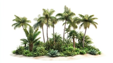 Tropical island plants isolated