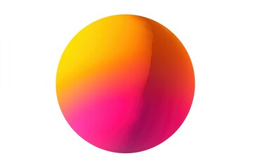 Gradient sphere featuring vibrant pink, orange, and yellow tones on a white background