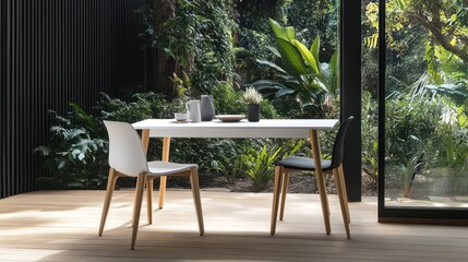 Obraz premium Modern dining table and chairs