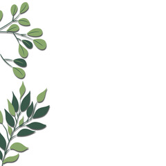 Elegant botanical frame with green leaves vector