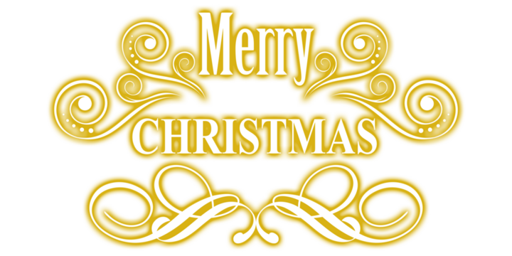 Elegant Merry Christmas greeting with golden accents