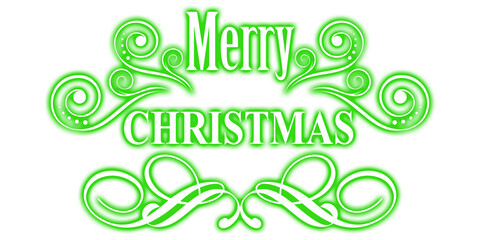 Festive Merry Christmas Green Ornamental Decoration Vector