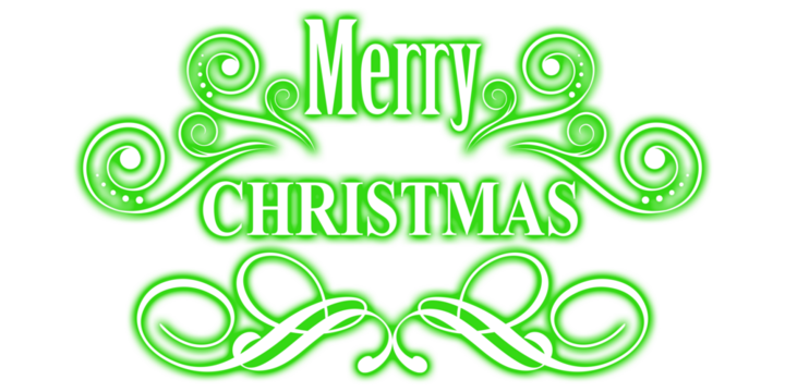 Festive Merry Christmas Green Ornamental Decoration Vector