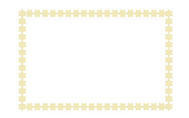 Golden Snowflake Frame on Black Background for Winter