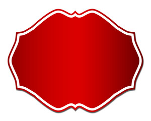 Obraz premium Red elegant frame with white outline illustration