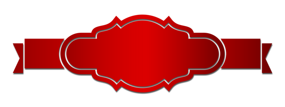 Red Banner with Decorative Frame Black Background