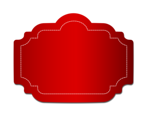 Red vintage tag design isolated on black