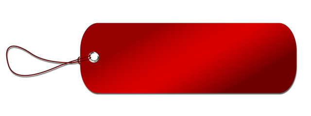 Shiny red price tag template on black background