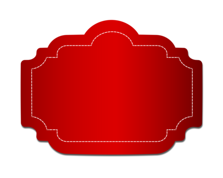 Red vintage tag design isolated on black