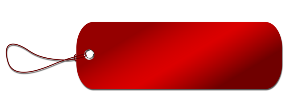 Shiny red price tag template on black background