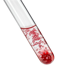Red Liquid Bubbles in Transparent Test Tube PNG No Background – Chemistry and Laboratory Science Resource