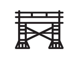 Strong Building Scaffolding Icon in Professional Clean Elegant Vector Illustration Style