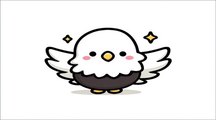 Naklejka premium Cute cartoon bald eagle