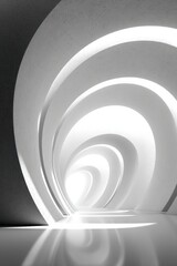 Obraz premium Modern white spiral architecture with bright light reflections