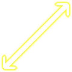 A yellow arrow pointing in two directions isolated on transparent background