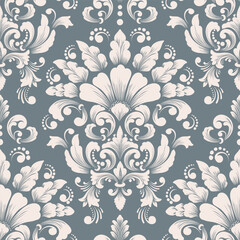 Damask modern seamless pattern element. Vintage classical old fashioned damask ornament, seamless texture for wallpapers, textile.