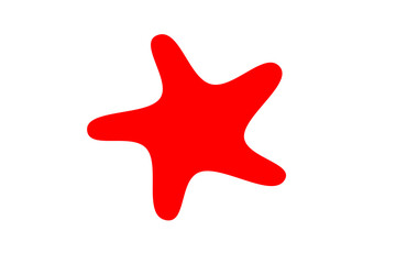 Red abstract star blob shape design element for stickers, scrapbook, posters, overlays, highlights, and modern graphic layouts