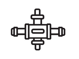 Modern Solenoid Valve Icon in Clean Elegant Vector Line Illustration