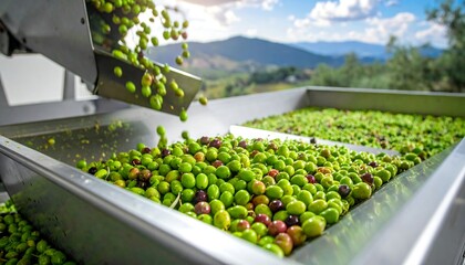 Olives being processed in a facility (1)