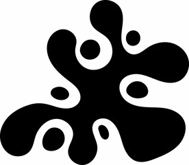 Black spot on a white background. Blot Minimalism. Abstraction. Vector illustration.