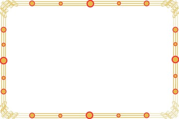 Simple Frame, Photo Frame, Border Frame with White Background, Golden and Red Color Frame, Unique Style Frame