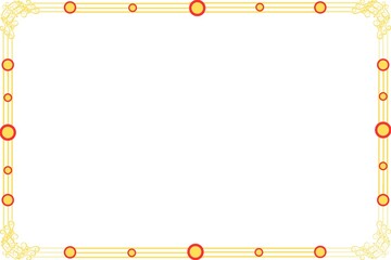 Simple Frame, Photo Frame, Border Frame with White Background, Yellow and Red Color Frame, Unique Style Frame
