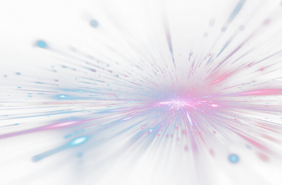 Cyberpunk light trails in motion or slow shutter effect. Neon stripes in the form of drill, turns and swirl. Panoramic high speed technology concept, neon lines on white transparent background in PNG	