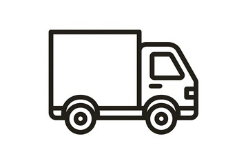 Fototapeta premium A Simple Line Drawing Illustration of a Delivery Truck, Perfect for Logistics and Transportation Designs