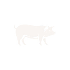  Silhouette of a Pig with Farm Animal Outline Domestic Swine Shape and Livestock Graphic Illustration Isolated on White Background