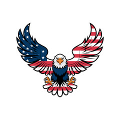"American Flag Eagle Illustration &ndash; Patriotic Bald Eagle with Stars and Stripes"