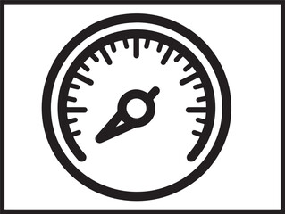 Stylish Tachometer Device Icon in Sleek Clean Vector Line Art Design