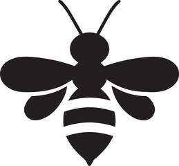 Bee silhouette vector design for insect, pollinator, honey, garden, nature, flying, and wildlife art.