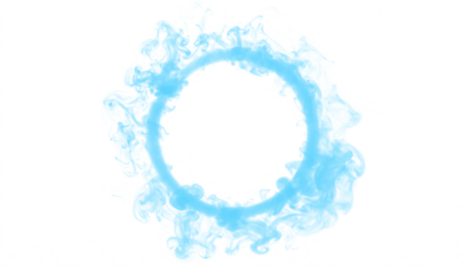 PNG soft, billowing blue smoke rising and flowing gracefully, isolated on transparent background, ideal for abstract art, digital design, mystical themes, and creative projects.