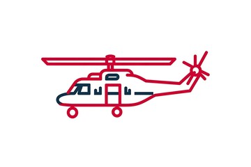 A Detailed Line Art Illustration of a Classic Helicopter Design, Perfect for Aviation Enthusiasts and Educational Materials.