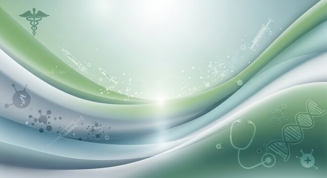 Medical background with symbols of science and healthcare on a gradient background. Abstract medical illustration for health and medicine. - Powered by Adobe